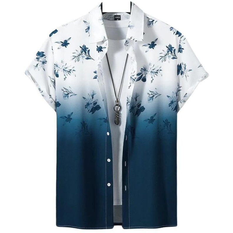 Nosequeen Shirt For Man | Casual Shirts For Men | Shirt Men | Shirts For Men Stylish | Mens Casual Shirt | Beach Outfits For Men | Printed Shirts For Men Stylish (In, Alpha, L, A.Blue)