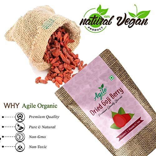 Agile Organic Premium Whole Dried Goji Berries, 500G | Immunity Building