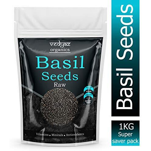 Vedyaz Organics Basil Seeds/Sabja/Tukmaria Seed For Weight Loss (1Kg)