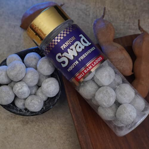 Swad Panjon Swad Pachak Ram Imli Tamarind Ladoo Candy, 1 Bottle, 130G