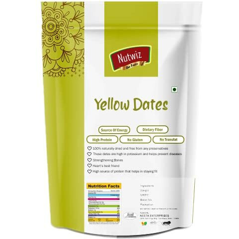 Nutwiz Premium Dates (Yellow Dates/Peela Khajoor, 400G), Fresh