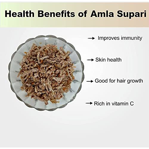 Organic Anand Natural Amla (Grated) Supari | Sun Dried Amla Supari Salt, Sugar, Homemade Amla Mouth Freshener | No Preservative, Traditional Taste (Pack Of 3, 200 Gram Each)