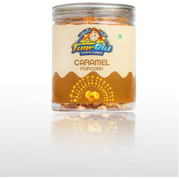 Timeout Caramel Popcorn| Whole Flavoured Popcorn | Pet Jar | Non-Gmo | No Trans-Fat | 420 Gm | Pack Of 4