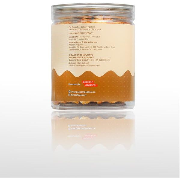 Timeout Caramel Popcorn| Whole Flavoured Popcorn | Pet Jar | Non-Gmo | No Trans-Fat | 420 Gm | Pack Of 4