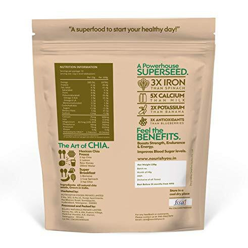 Nourish You Organic Combo Of Black Chia Seeds 500 G & Jumbo Rolled Oats 500 G |Usda Certified Grain | Gluten Free| Super Source Of Protein Fibre,Omega 3 & Antioxidant| Healthy Snacks