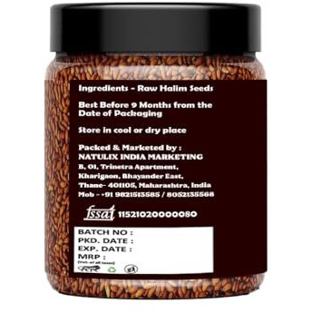 Natureonus Halim Seeds 350Gms | Aliv Seeds For Eating | Haleem Seeds | Garden Cress Seeds| Asaliya Seeds | Rich In Fibre And Omega -3 |Immunity Booster | Rich In Calcium