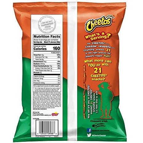 Cheetos Cheddar Jalapeno Crunchy Chester Cheetah, 2 X 226.8 G
