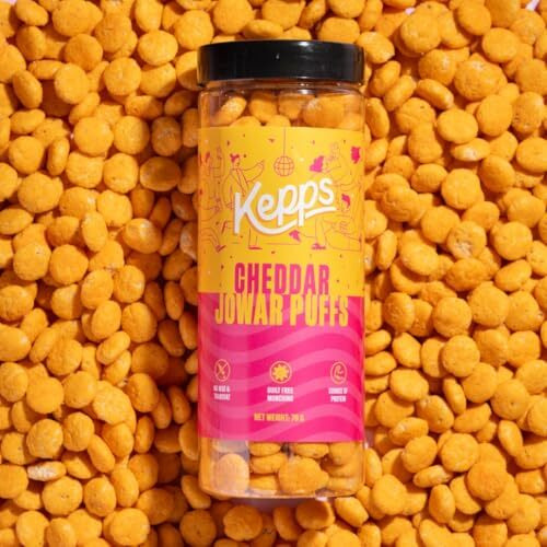 Kepps Jowar Puff Variety (Pack Of 4) Snack, Gluten Free, Rich In Fiber And Protein, Never Fried, Low Calorie, Delicious Munchies, For All Age, Kid Friendly (70 Gm X 4)