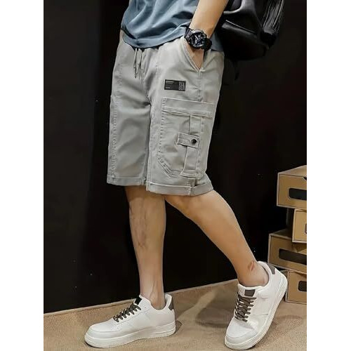 Men Shorts || Men Shorts Cotton || Men Shorts Casual (Short-11-Lightgrey-M)