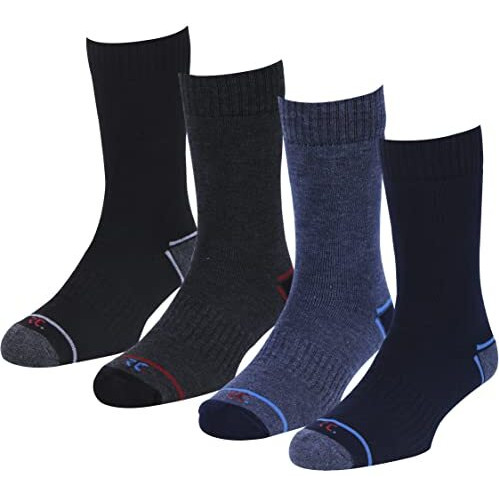 Rc. Royal Class Men's Thick & Warm Woolen Calf Length Towel Multicolored Socks, Pack Of 4, Winter Wear Terry Cushioned Thermal Socks For Men