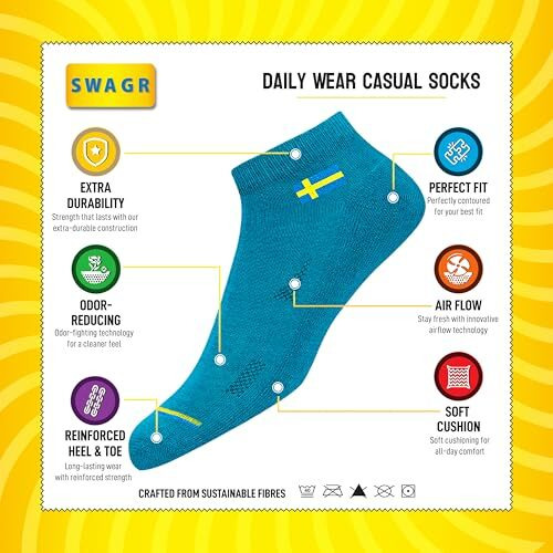 Swagr 12 Pairs Solid Cotton Ankle Length Socks For Men Women, Pack Of 12., Assorted