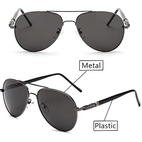 Black Jones Polarized Sunglasses For Men And Women Wayfarer Uv Protection Aviator Shape Goggles Sunglass Gun-Metal (Black)-Pack Of 1