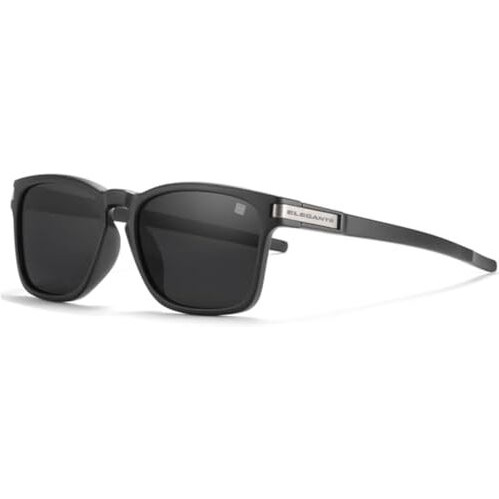 Elegante Unisex-Fit Design Polarized Square Sunglasses For Men (C1 - Black)