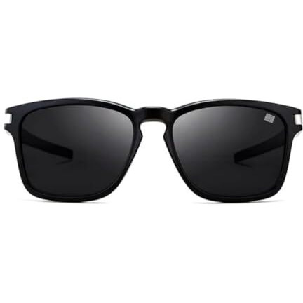 Elegante Unisex-Fit Design Polarized Square Sunglasses For Men (C1 - Black)