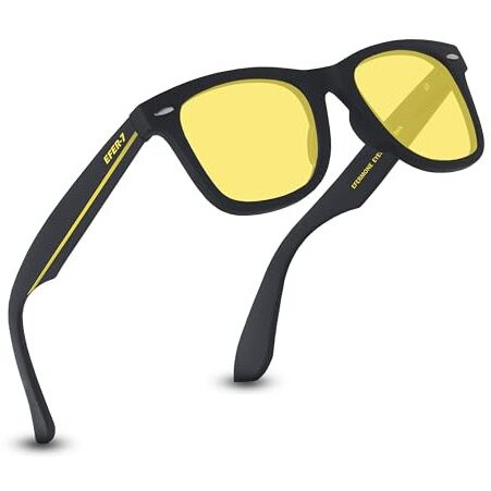 Efermone Efer-7 Polarized Square Sunglasses For Men And Women | 400Nm Uv Sunlight Protection With Dual Coat | Impact Resistant Polarization Lens (Night Driving Glasses)
