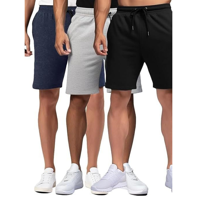 Dobad Men's Cotton Bermuda Shorts (Pack Of 3) - Black, Navy & Grey (Large)