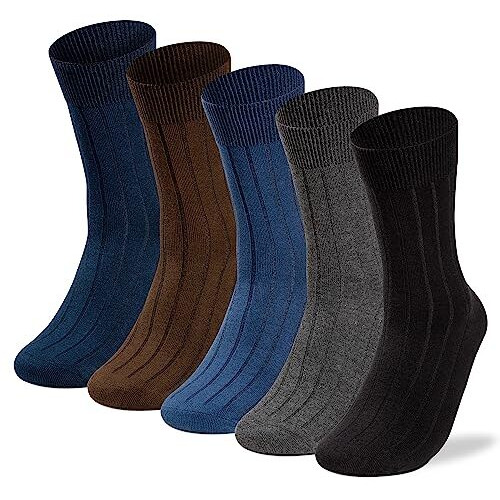 Supersox Formal/Office Calf Socks For Men Combo, Made With Breathable, Anti Odour & Moisture Absorbent Combed Cotton, Ideal Socks For Summer (Pack Of 5)