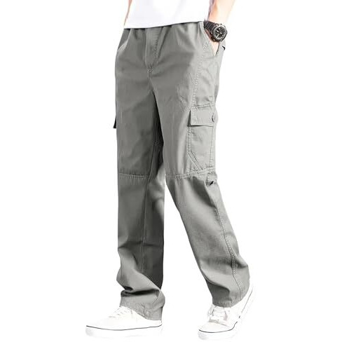 Lymio Men Cargo || Men Cargo Pants || Men Cargo Pants Cotton || Cargos For Men (Cargo-118-Grey-M)