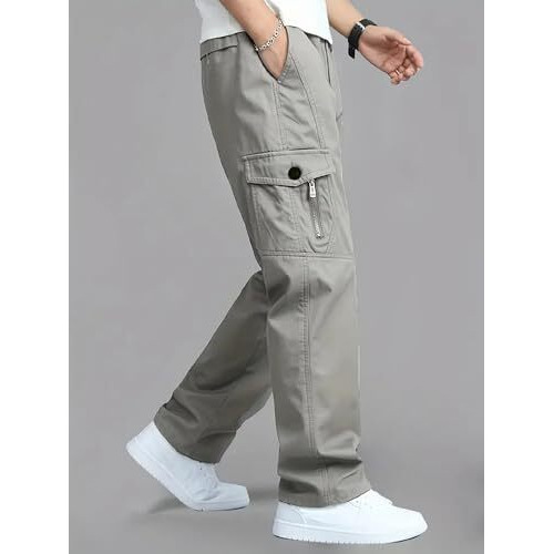 Lymio Men Cargo || Men Cargo Pants || Men Cargo Pants Cotton || Cargos For Men (Cargo-118-Grey-M)