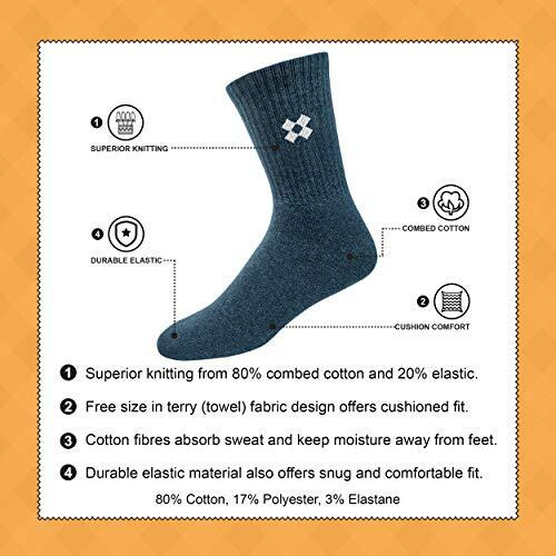 Arkyle Woolen Winter Socks For Men Thick Terry Towel Cushion Casual Socks, Free Size, Pack Of 4, Assorted