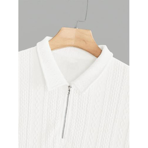 Tagdo Men's Jacquard Chain Polo Shirt (Rf-Chain-Jqrd-2020-White-Xl)