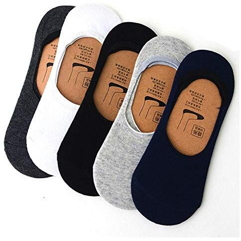 Me Stores Cotton Socks For Men And Women No Show Loafer Socks With Anti Slip - Pack Of 5 Free Size, Assorted