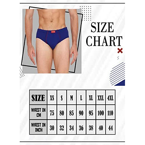 Vip Frenchie Plus Mens Cotton Brief Pack Of 3 (Assorted 90 Cm)