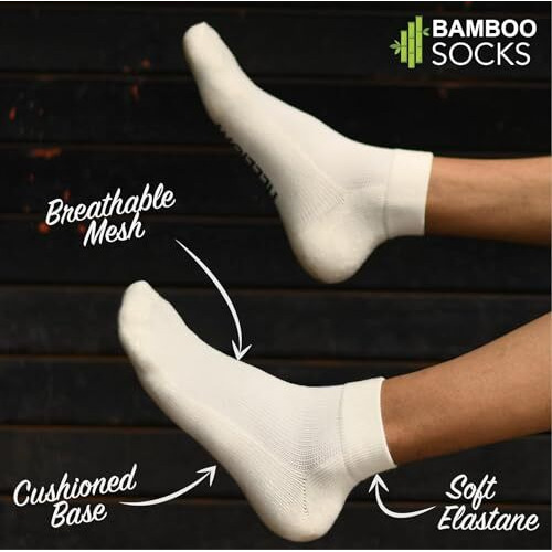 Heelium Bamboo Socks For Men | Quarter Length | Odour-Free & Breathable | Padded Base & Anti-Bacterial | 3X Softer Than Cotton Socks, Assorted
