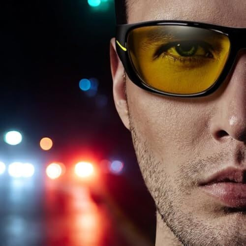 Elegante Unbreakable Tr90 Hd Polarized Yellow Night Driving Glasses - Chopper - Motorcycle Riding Running Biking