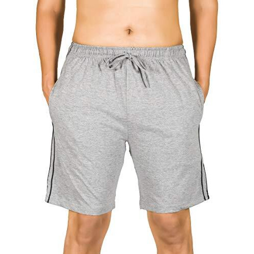 0-Degree Men's Regular Fit Shorts With Zip Pocket 36-38 Inch Waist Light Melange
