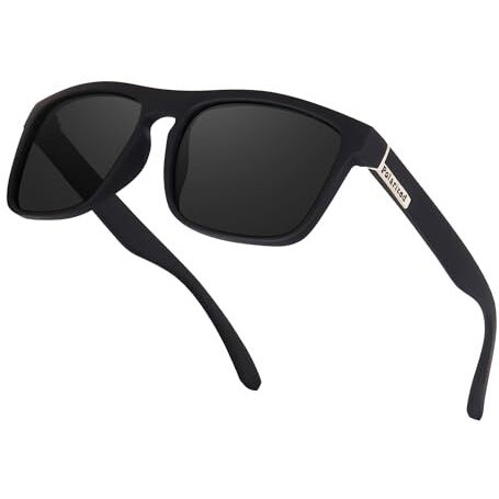 Dervin Uv Protected Retro Square Polarized Sunglasses For Men And Women (Black) - Pack Of 1