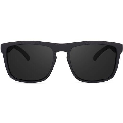 Dervin Uv Protected Retro Square Polarized Sunglasses For Men And Women (Black) - Pack Of 1