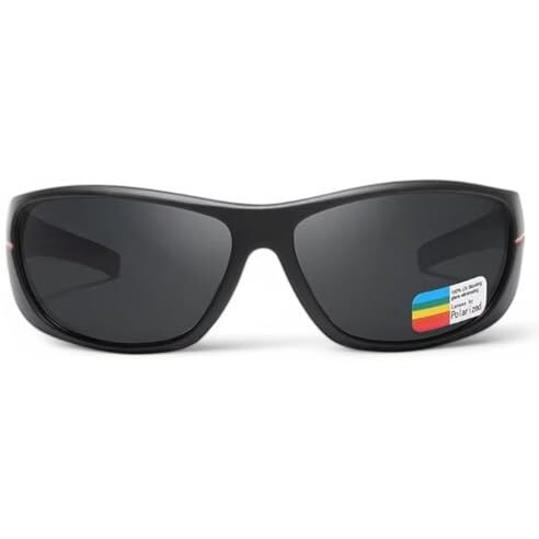 Elegante Unbreakable Tr90 Polarized Sports Sunglasses - Chopper Hd Clear Vision Motorcycle Riding Running Biking (Black)