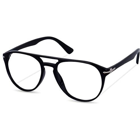 Roshfort Money Heist Professor Eyeglass Arc Glass Blue Light Blocking Coating Glasses For Men Women Retro Aviator Computer Eyewear Acetate Italic Frame (B-1, Black).