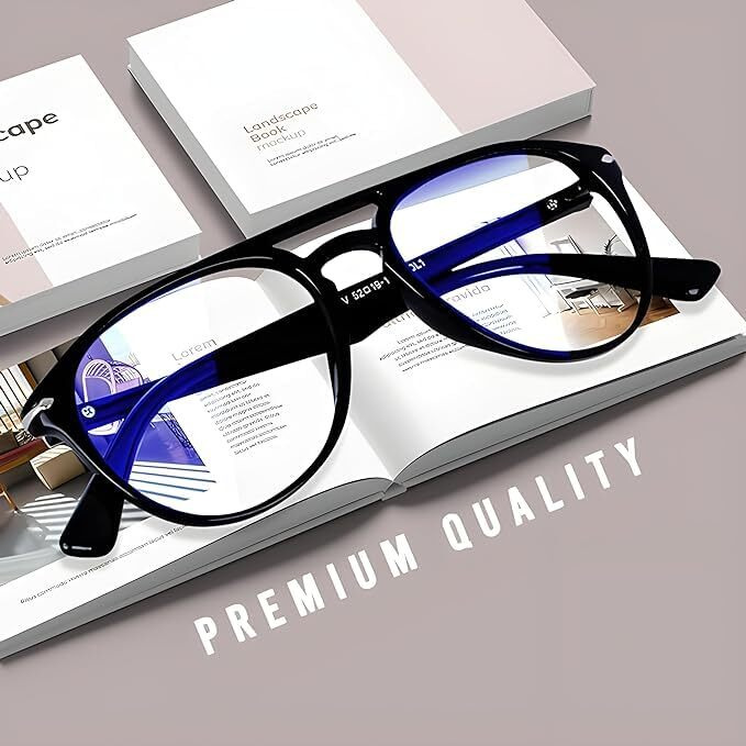 Roshfort Money Heist Professor Eyeglass Arc Glass Blue Light Blocking Coating Glasses For Men Women Retro Aviator Computer Eyewear Acetate Italic Frame (B-1, Black).