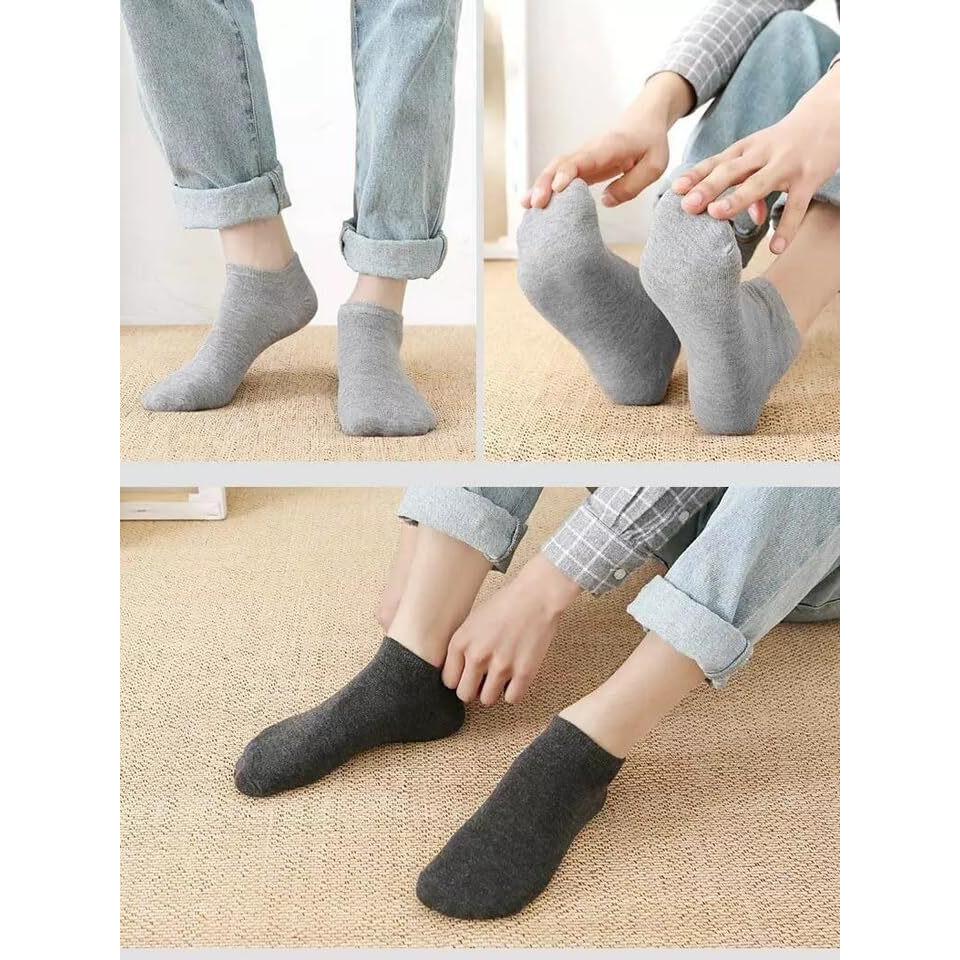 Plain Socks For Men & Women Ankle Length (Unisex), Low Cut Ankle Socks For Men, Made Up Of Pure Cotton Fabric, Comfortable, Breathable Fabric, Multicolored (Pack Of 5) (Free Size)
