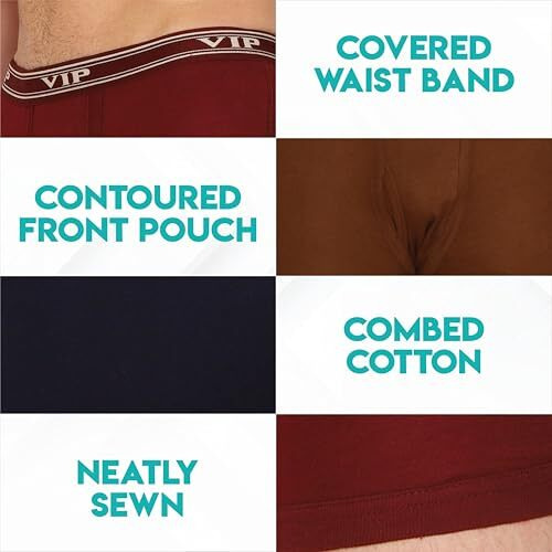 Vip Men's Cotton Trunks (Pack Of 5) (Ultima_Color May Vary_90Cm)