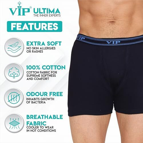 Vip Men's Cotton Trunks (Pack Of 5) (Ultima_Color May Vary_90Cm)