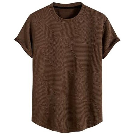 Greciilooks Regular Fit Plain Casual For Men Stylish Latest | Half Sleeve T Shirt (Gl-Mt-1148_Brown
