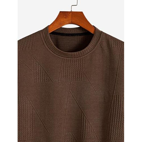 Greciilooks Regular Fit Plain Casual For Men Stylish Latest | Half Sleeve T Shirt (Gl-Mt-1148_Brown