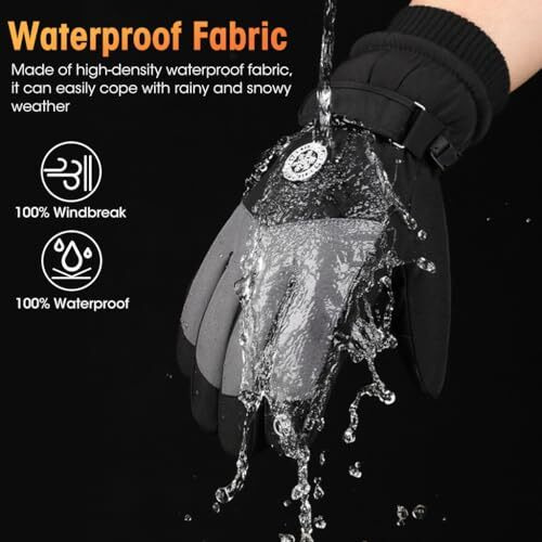 Gustave Polyurethane Winter Gloves For Men Women Warm Splashproof Windproof Riding Gloves Touch Screen Finger Anti-Slip Design, Ski Gloves, Bike Gloves, Cycling