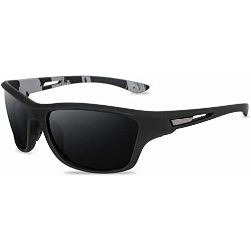 Elegante Uv Protected Polarized Sports Sunglasses For Men Driving Cycling Fishing Cricket Sunglasses (Black)-Pack Of 1