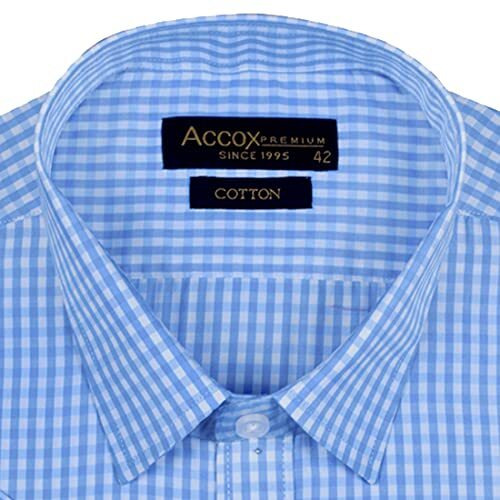 Accox Men's Half Sleeves Formal Regular Fit Cotton Check Shirt(Multi,Go543_42)