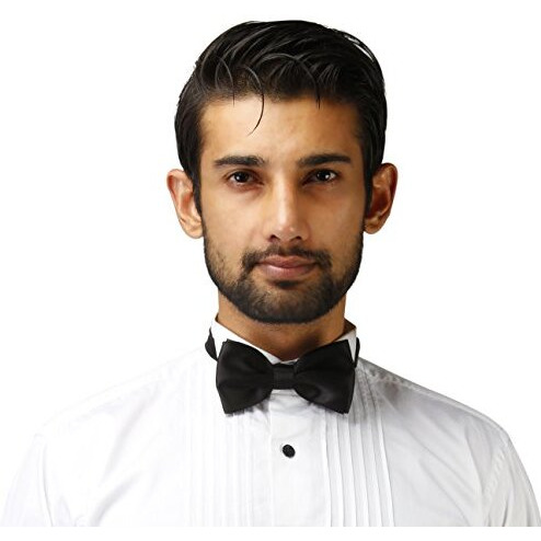 Peluche Premium Black Satin Bow Tie For Men