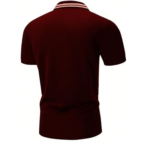 Greciilooks Solid Regular Fit Polo Casual For Men Stylish Latest | Half Sleeve T Shirt (Gl-Mt-1136_Maroon L)