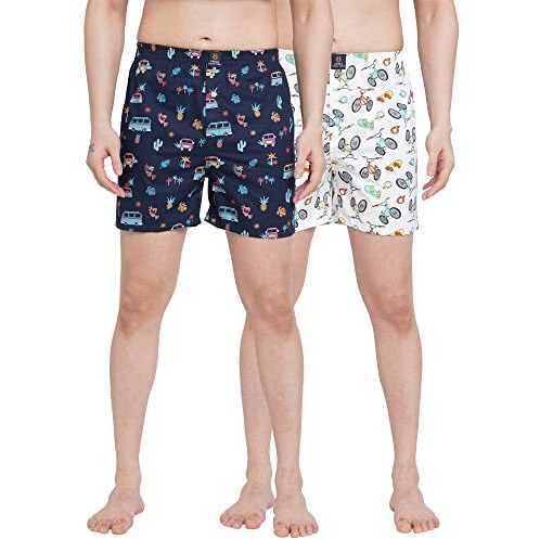 Urban Scottish Ultra-Comfortable Men's Boxer Pants (Pack Of 2), 100% Cotton With Stylish Print, Soft & Stretchy Elastic Waist Band, Dynamic Movement & Hardwearing Stitching,Breathable Gentle Snug Fit