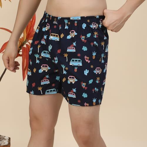 Urban Scottish Ultra-Comfortable Men's Boxer Pants (Pack Of 2), 100% Cotton With Stylish Print, Soft & Stretchy Elastic Waist Band, Dynamic Movement & Hardwearing Stitching,Breathable Gentle Snug Fit