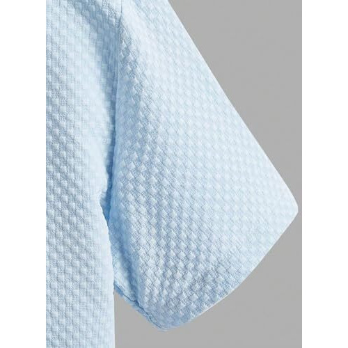 Swadesi Stuff Shirt For Men's | Men Stylish Shirt | Men Polycotton Shirt | Men's Regular Fit | Solid Color Casual Shirt | Chinese Collar Half Sleeve Shirt (In, Alpha, M, Regular, Sky Blue)