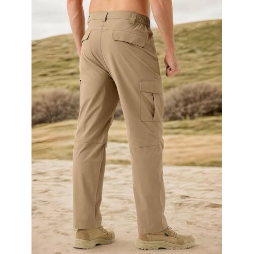 Toplot Men's Functional Straight-Fit Cargo Pants (Men-Zip-Cargo-5216-Gold-32)