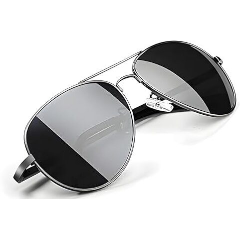 Roshfort Polarized Sunglasses For Men And Women Uv 400 Protection Aviator Shape Cooling Goggles Black Shade Sunglass (Italic) (Italic Black)
